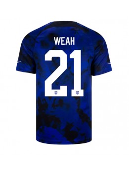 Billige forente stater Timothy Weah #21 Bortedrakt VM 2022 Kortermet